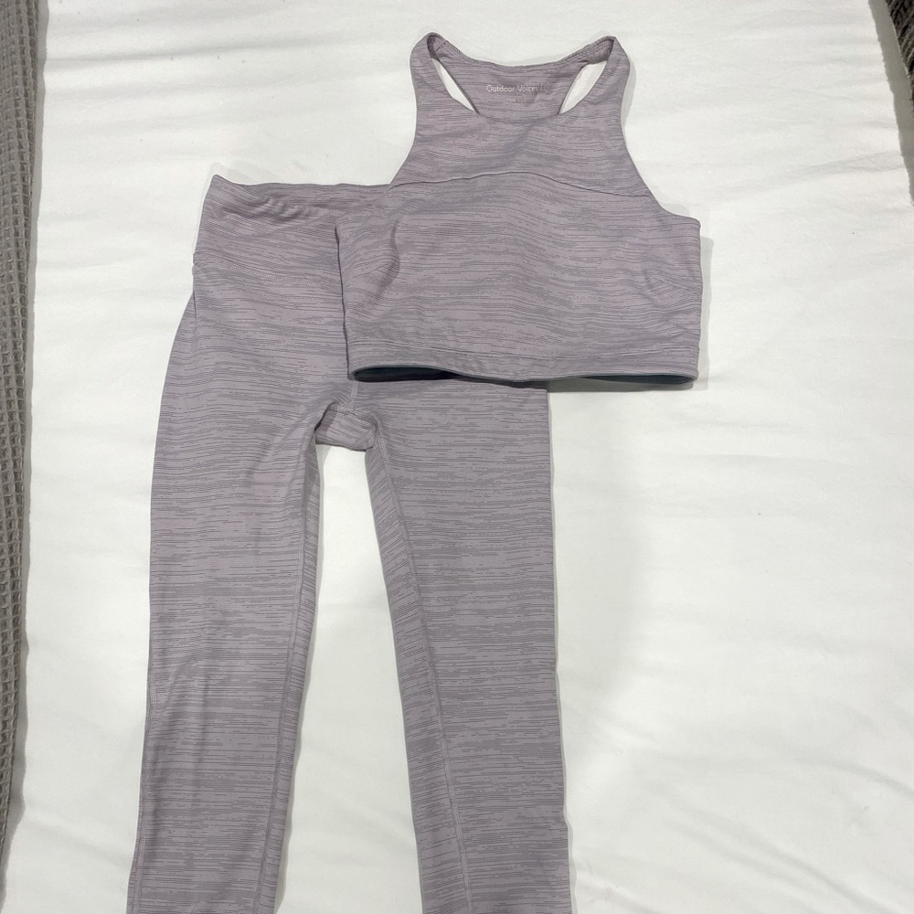 Outdoor Voices TechSweat Crop and Leggings Set (XS)